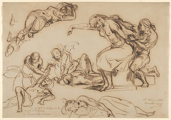 Figure Studies for the Salon du Roi  Palais Bourbon 1833–35-Eu,  Poster Print
