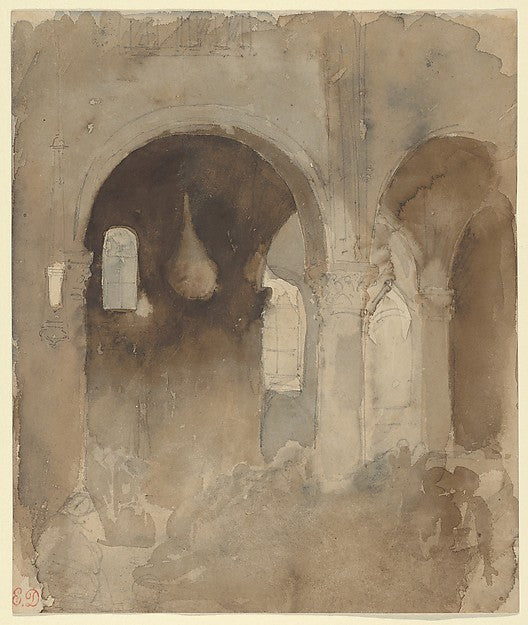 Interior of the Church of Valmont Abbey 1829–31-Eugène Delacro,  Poster Print Wall Art