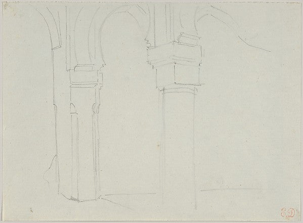 Study of a Moorish Arcade  Spain May 1832-Eugène Delacroix,  Poster Print Wall Art