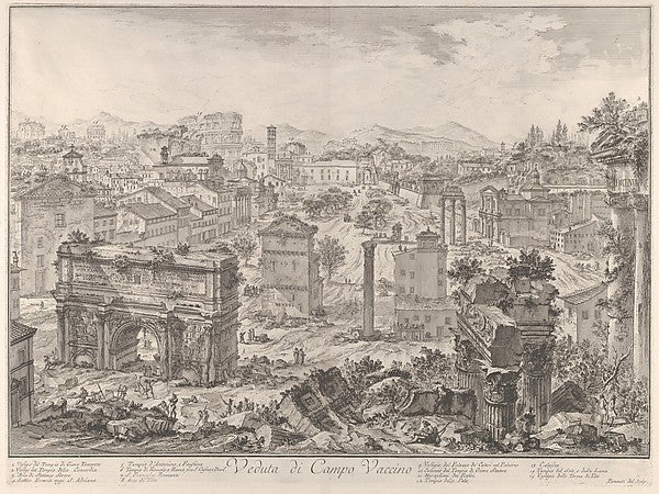 The Forum Romanum  or Campo Vaccino  from the capitol  with th,  Poster Print Wall Art