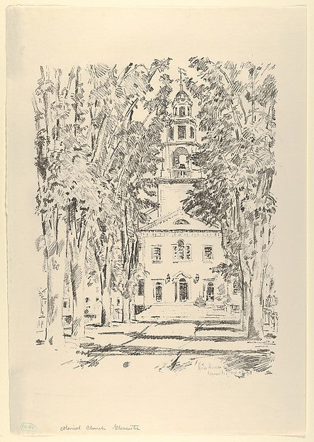 Colonial Church  Gloucester September 4,1918-Childe Hassam,  Poster Print Wall Art