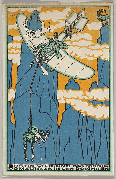 Moriz Jung Moravia 1885–1915 Manilowa ) - First Ascent of Mont, Poster Print Wall Art