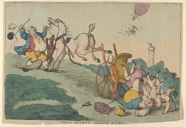 Thomas Rowlandson - Rural Sports -  Balloon Hunting October 25, , Poster Print Wall Art