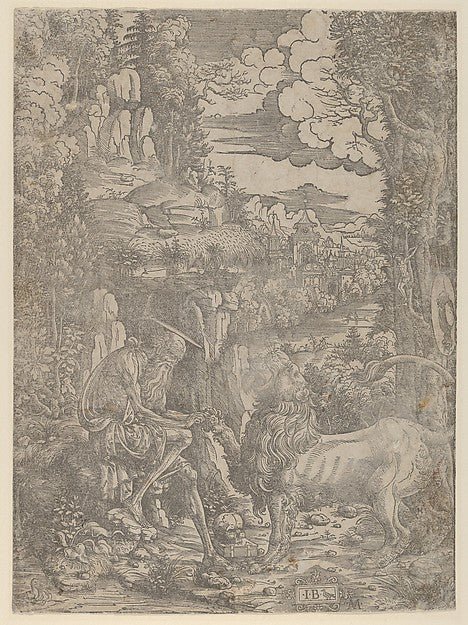 Giovanni Battista Palumba - Saint Jerome extracting a thorn fr, Poster Print Wall Art