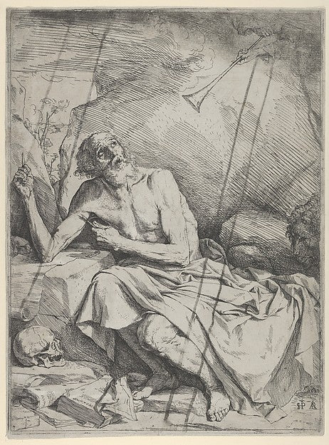 Saint Jerome Hearing the Trumpet of the Last Judgment 1621-Jus,  Poster Print Wall Art