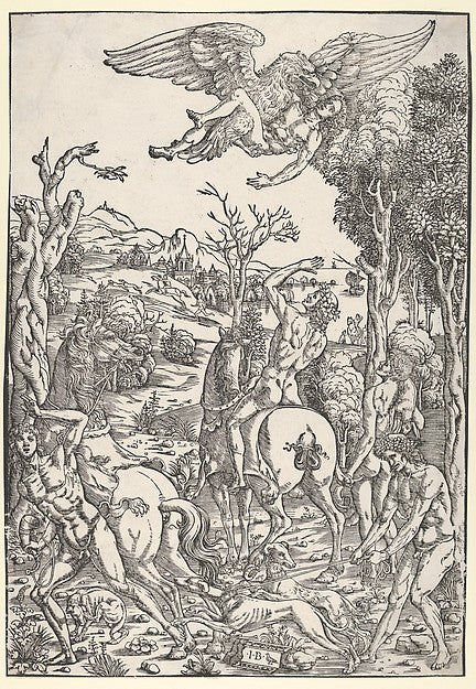 Zeus as an eagle  abducting Ganymede 1500–1510-Giovanni Battis,16x12"(A3)Poster