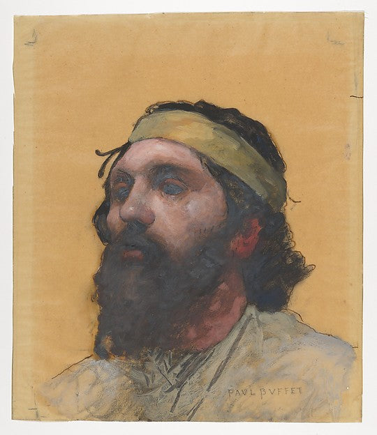 Paul Buffet - Bust-length Study of the Blind Homer late 19th c, Poster Print Wall Art