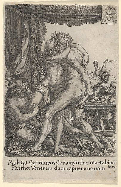Heinrich Aldegrever:Hercules Preventing the Centaurs from th-16x12"(A3) Poster