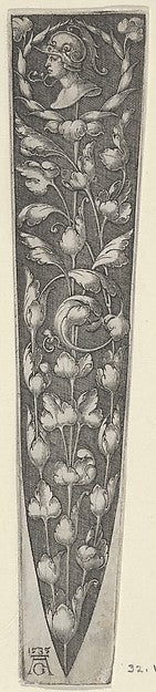 Heinrich Aldegrever:Dagger Sheath with Profile of a Soldier -16x12"(A3) Poster