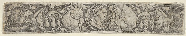 Heinrich Aldegrever:Frieze with Children Supporting the Bust-16x12"(A3) Poster