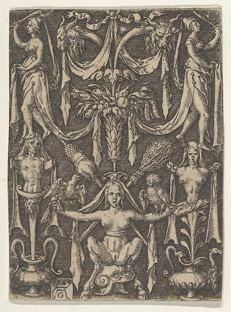 Heinrich Aldegrever:Panel with a Candelabrum Containing a Fe-16x12"(A3) Poster