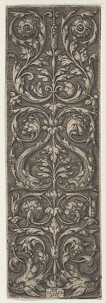 Heinrich Aldegrever:Vertical Panel with Candelabrum Containi-16x12"(A3) Poster