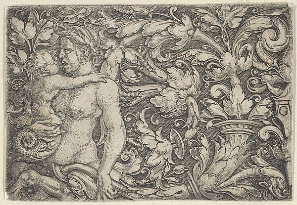 Heinrich Aldegrever:Horizontal Panel with Triton and Child S-16x12"(A3) Poster