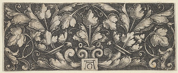 Heinrich Aldegrever:Horizontal Panel with Two Tendrils Sprou-16x12"(A3) Poster