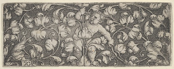 Heinrich Aldegrever:Horizontal Panel with Child Holding Tend-16x12"(A3) Poster