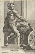 Cherubino Alberti , After Michelangelo Buonarroti:A naked ma-16x12"(A3) Poster