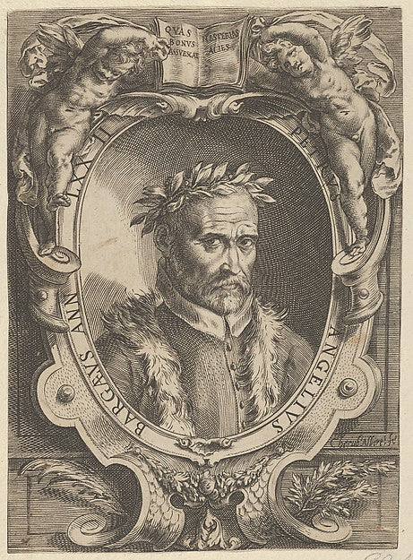 Cherubino Alberti - Portrait of Pietro Angela da Barga bust-le, Poster Print Wall Art