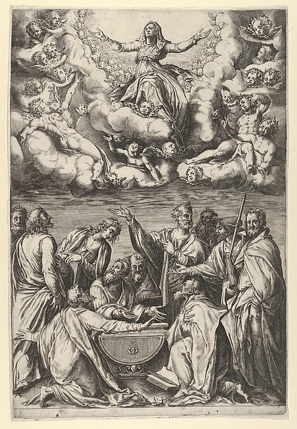 Cherubino Alberti - The Assumption of the Virgin with the Virg, Poster Print Wall Art