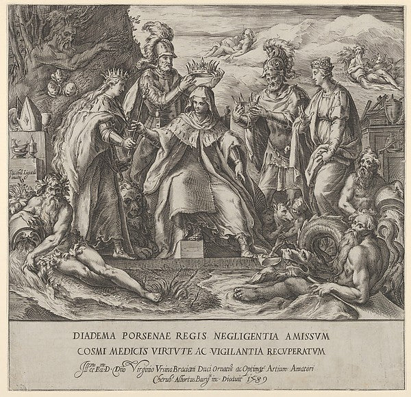 Cherubino Alberti , After Jacopo Ligozzi - Allegory of the Med, Poster Print Wall Art