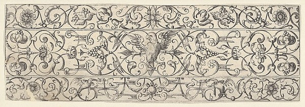 Theodor Bang ):Friezes with Birds Flowers and Meandering Wre-16x12"(A3) Poster