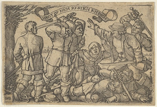 Sebald Beham:The Peasants' Brawl 1531–50-16x12"(A3) Poster