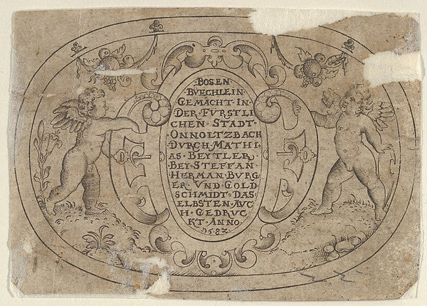 Mathais Beitler:Title-Plate from Das Bossenbüchlein c1582-16x12"(A3) Poster