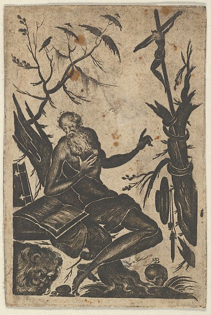 Mathais Beitler:Blackwork Design with Saint Jerome 1615-16x12"(A3) Poster