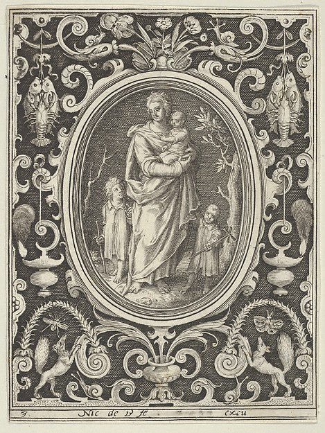 Nicolaes de Bruyn:Charity from the Cardinal Virtues 1648–56-16x12"(A3) Poster