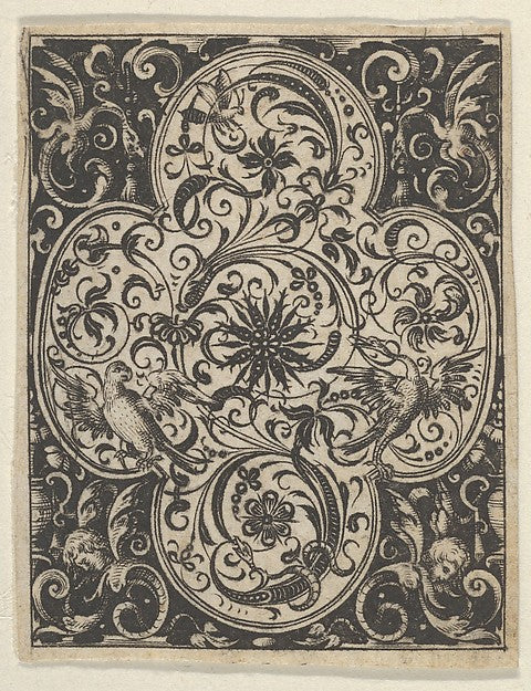 Paul Birckenhultz:Quatrefoil Design in Blackwork from Varii -16x12"(A3) Poster