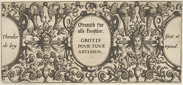 Title Page  from Grotisch fur alle Kunstler 1580–1600-Theodor,  Poster Print Wall Art