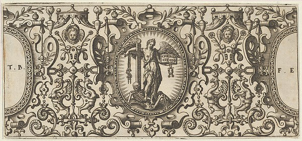 Theodor de Bry:An Angel Trampling a Skeleton from Grotisch f-16x12"(A3) Poster