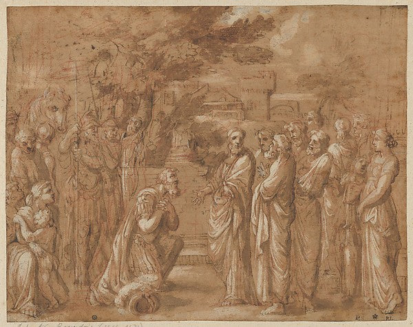 Christ and the Centurion 17th cent-Anonymous, French, 17th cen,16x12"(A3)Poster
