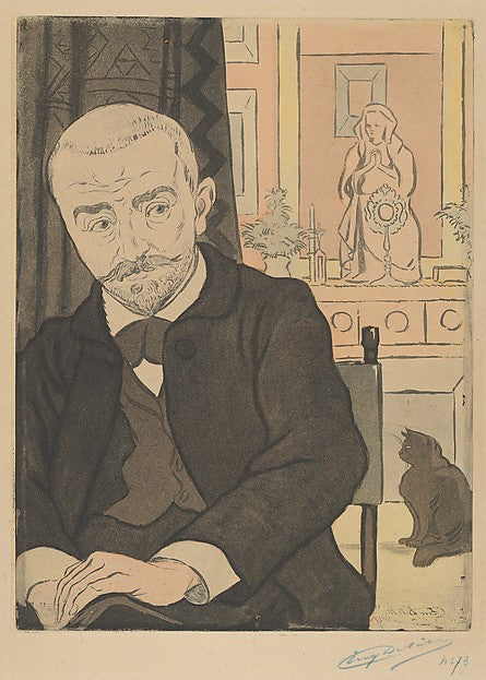Eugène Delâtre - Portrait of Huysmans 1894, Poster Print Wall Art