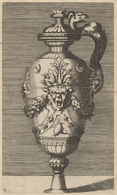 Originally by René Boyvin:Vase with Lid Decorated with a Mas-16x12"(A3) Poster
