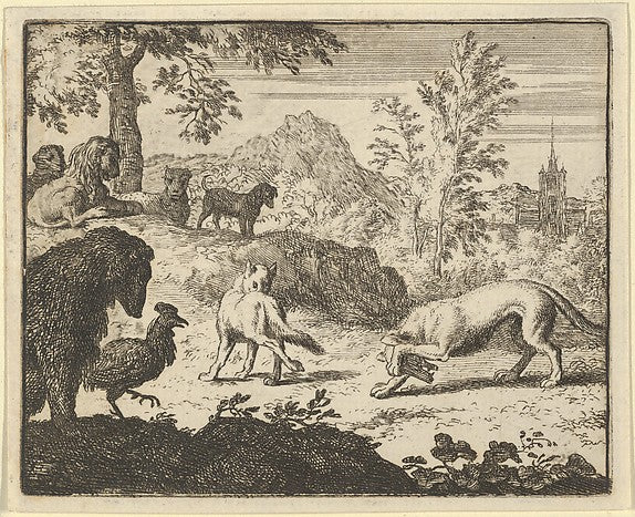 Allart van Everdingen:The Lion Allows a Fight Between the Wo-16x12"(A3) Poster