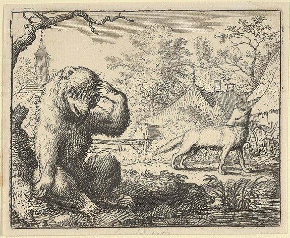 Allart van Everdingen:Renard Makes Fun of the Bear from Hend-16x12"(A3) Poster
