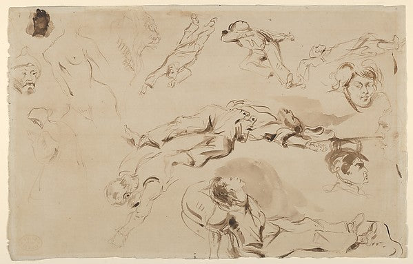 Figure Studies related to "Liberty Leading the People" 1830-Eu,  Poster Print