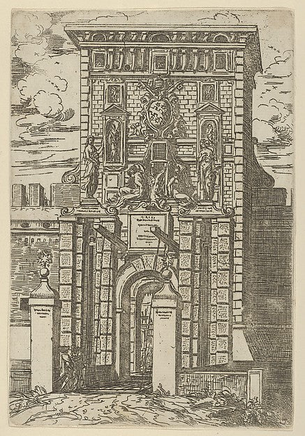 The Porta Galliera  the entrance gate to Bologna and drawbridg,16x12"(A3)Poster