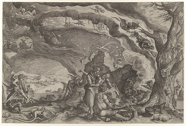 Witches Preparing for Sabbath c1610-Andries Stock, Designed by,16x12"(A3)Poster