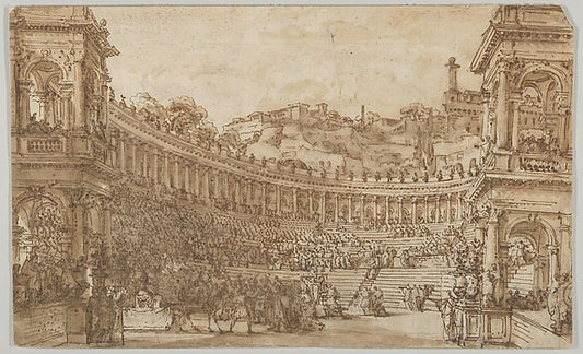 Louis Jean Desprez:Classical Amphitheater c1777–84-16x12"(A3) Poster