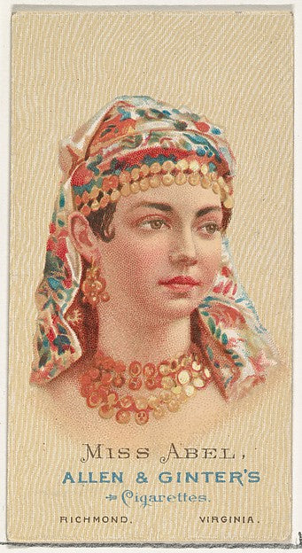 :Miss Abel from Cigarettes Series 2 for Allen & Ginter Cigar-16x12"(A3) Poster