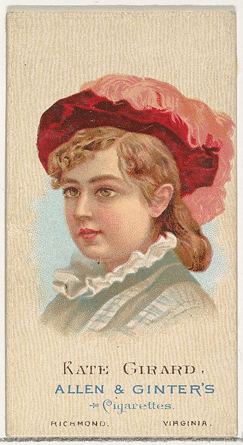 :Kate Girard from Cigarettes Series 2 for Allen & Ginter Cig-16x12"(A3) Poster