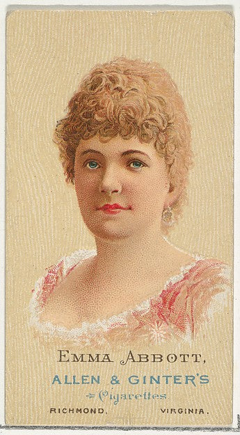 :Emma Abbott from Cigarettes Series 2 for Allen & Ginter Cig-16x12"(A3) Poster