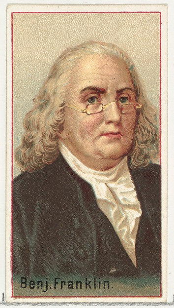 :Benjamin Franklin printer's sample for the World's Inventor-16x12"(A3) Poster
