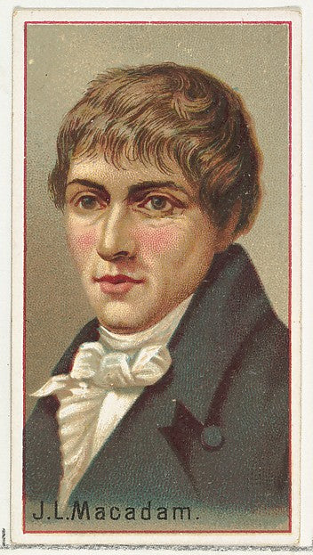 :J. L. Macadam printer's sample for the World's Inventors so-16x12"(A3) Poster