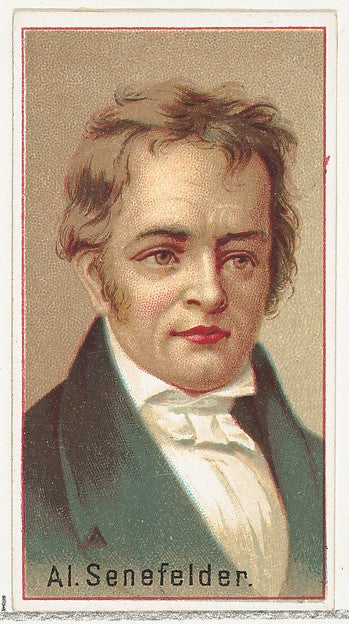 :Alois Senefelder printer's sample for the World's Inventors-16x12"(A3) Poster