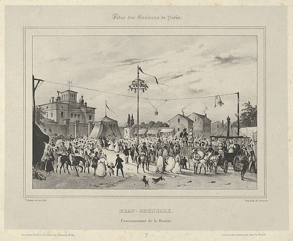 Victor Adam:Beau-Grenelle Couronnement De La Rosière 1830-16x12"(A3) Poster