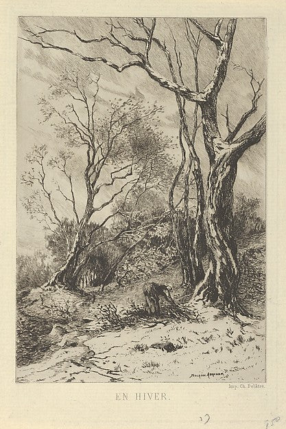 Tancrède Abraham - En Hiver. 19th century, Poster Print Wall Art