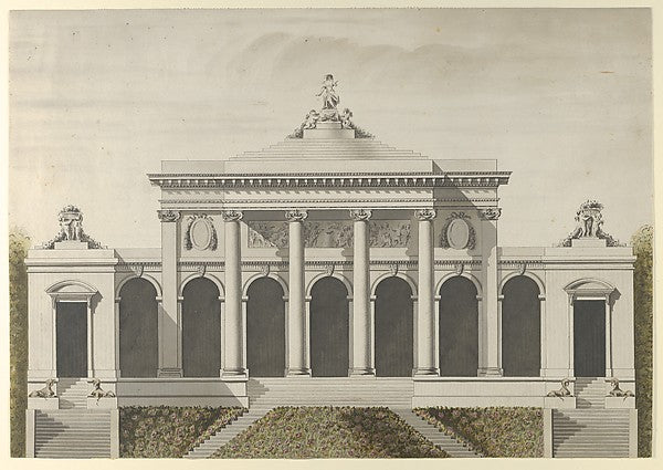 Elevation for the Garden-Front of the Hotel de Brunoy  Faubour,  Poster Print Wall Art