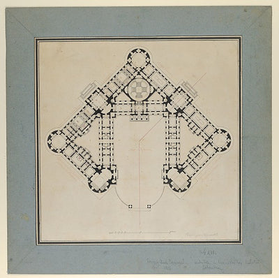 Floor Plan for a Royal Palace c1780–90-Jacques Charles Bonnard,16x12"(A3)Poster